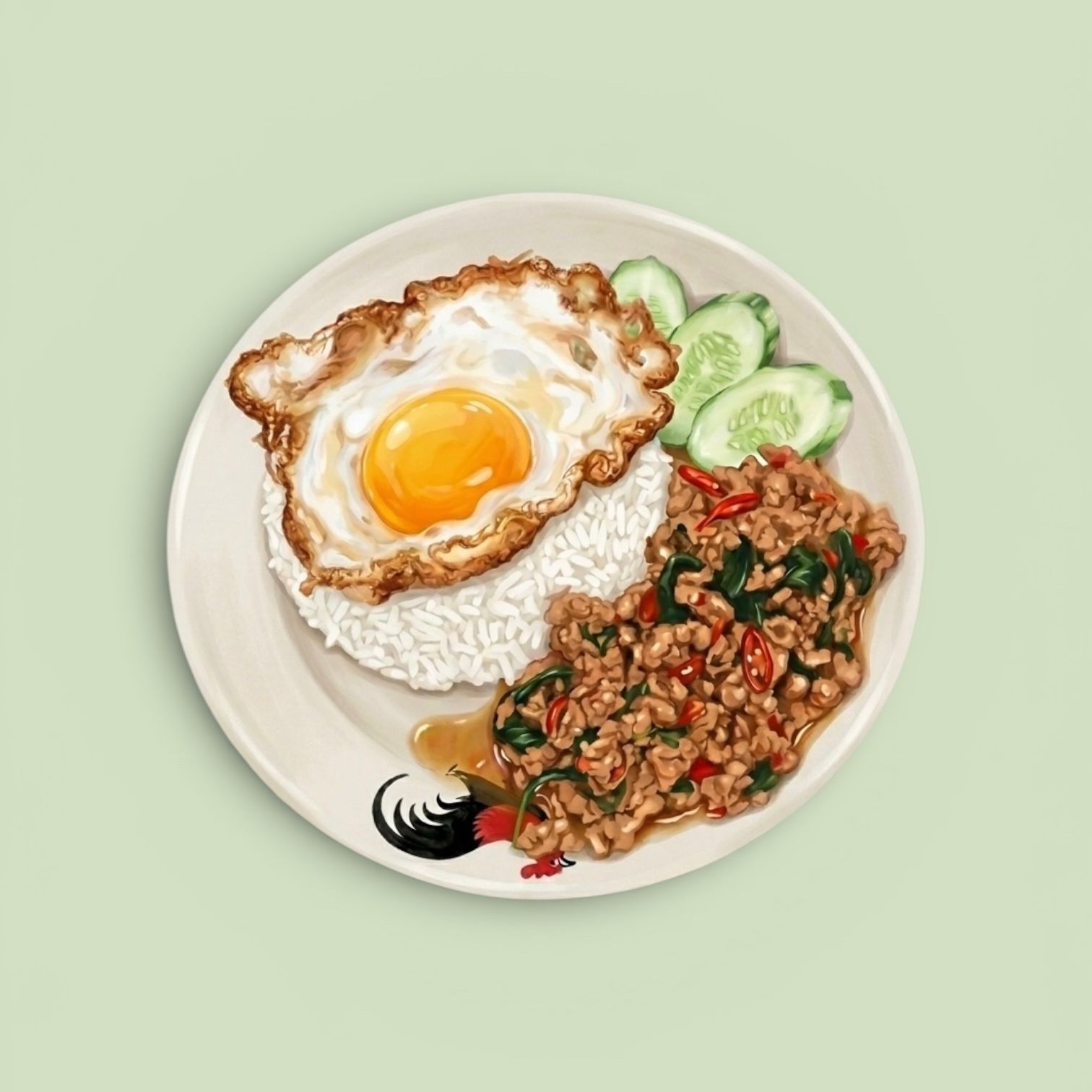 Pad Krapao Schwein