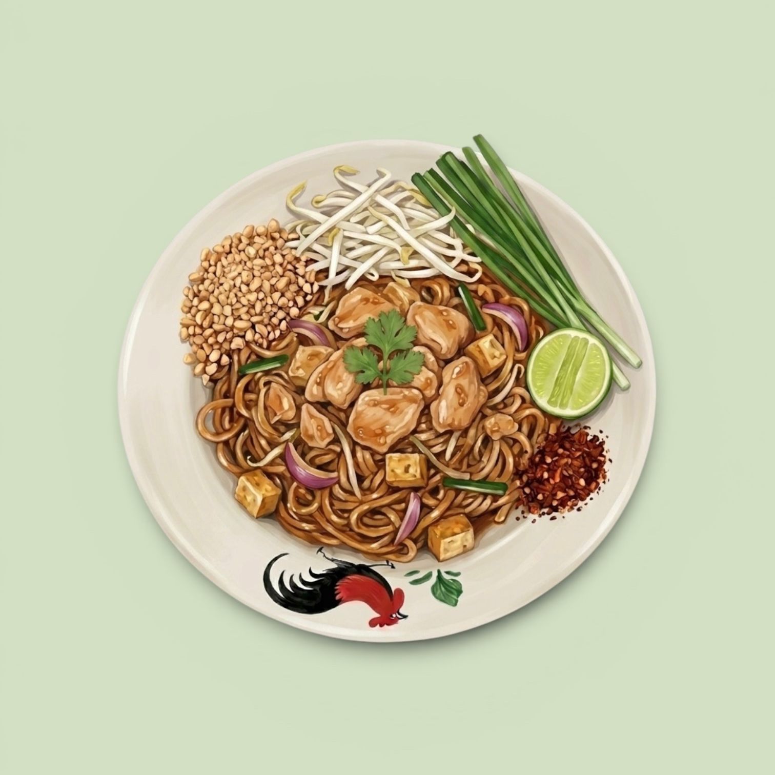 Pad Thai Hähnchen